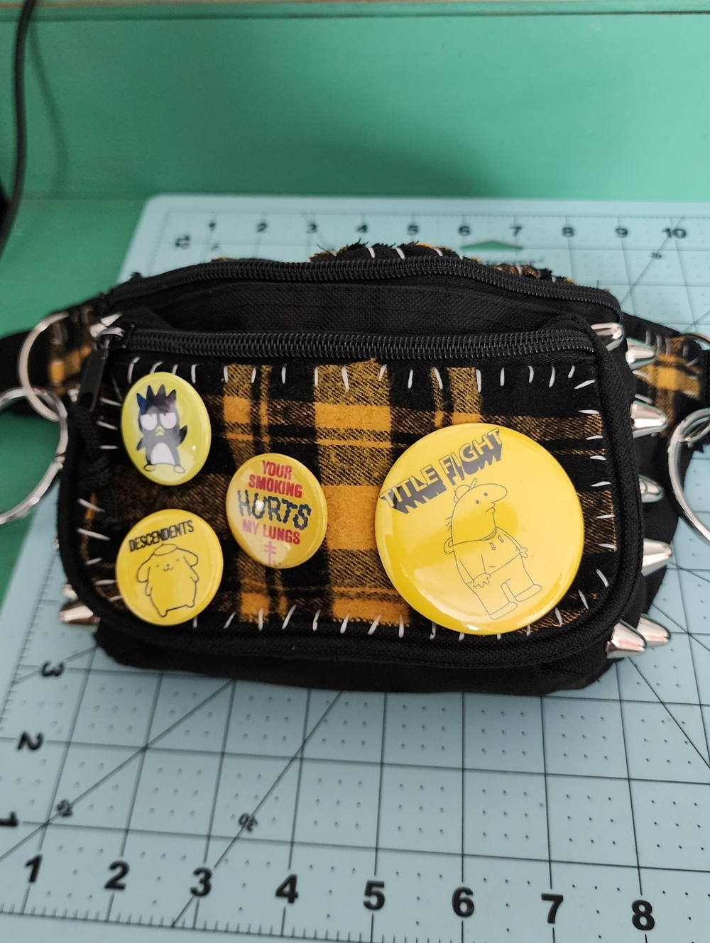 DIY Yellow Plaid Punk Fannypack